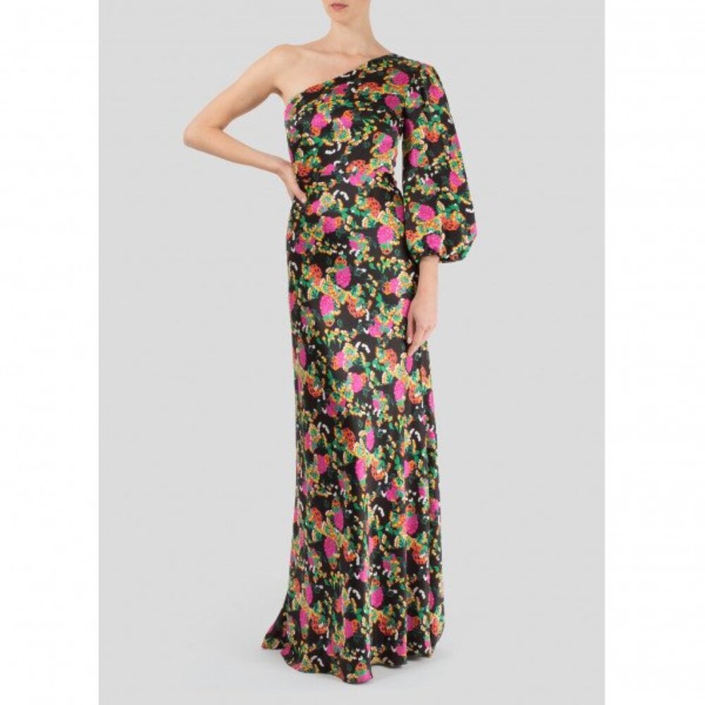 Saloni silk long dress